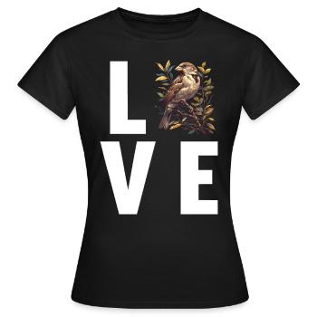 Spatzen Spatz - Frauen T-Shirt - Schwarz - Vorne - AI Model Female 172 dark (172cm)