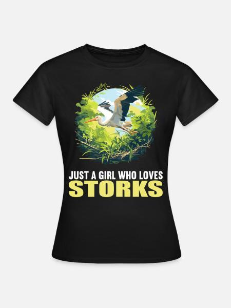Störche Storch - Frauen T-Shirt - Schwarz