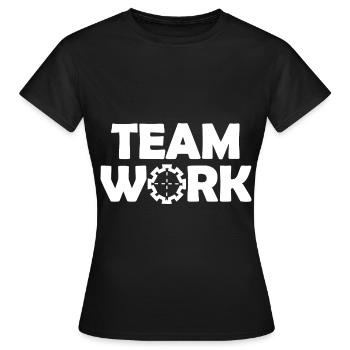 Le travail d’équipe - T-shirt Femme - noir - Devant - AI Model Female 172 dark (172cm)