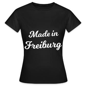 Né à Fribourg - T-shirt Femme - noir - Devant - AI Model Female 172 dark (172cm)