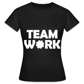 Travail d’Équipe - T-shirt Femme - noir - Devant - AI Model Female 172 dark (172cm)