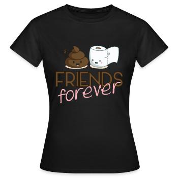 Amis Forever BFF amis copains toilettes toilettes - T-shirt Femme - noir - Devant - AI Model Female 172 dark (172cm)