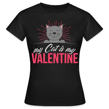 Mon chat est mon geek cadeau Saint-Valentin - T-shirt Femme - noir - Devant - AI Model Female 172 dark (172cm)