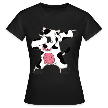 Tamponner la vache - T-shirt Femme - noir - Devant - AI Model Female 172 dark (172cm)