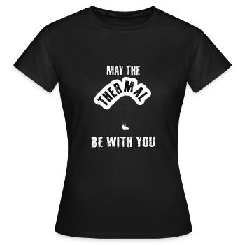Parapente adage drôle Therm - T-shirt Femme - noir - Devant - AI Model Female 172 dark (172cm)