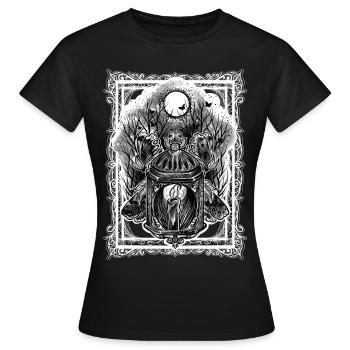 Laterne bei Nacht - Frauen T-Shirt - Schwarz - Vorne - AI Model Female 172 dark (172cm)