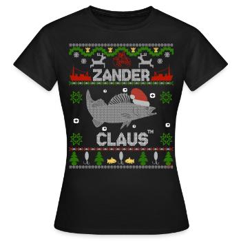 Zander Claus ® The Original !!! Christmas outfit - Women's T-Shirt - black - Front - AI Model Female 172 dark (172cm)