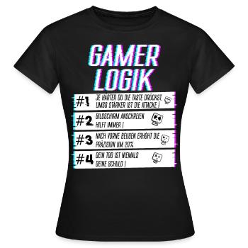 Logique de joueur lors du jeu Joueur de jeu Joueur joueur - T-shirt Femme - noir - Devant - AI Model Female 172 dark (172cm)