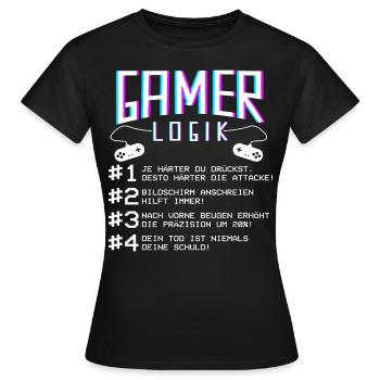 Logique de joueur lors du jeu Joueur de jeu Joueur joueur - T-shirt Femme - noir - Devant - AI Model Female 172 dark (172cm)