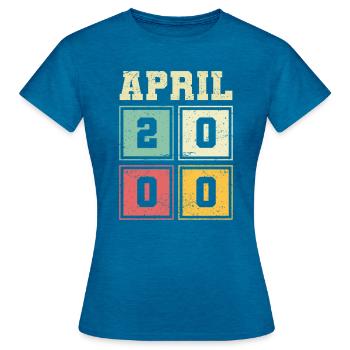 23rd birthday April vintage 2000 vintage - Women's T-Shirt - antique blue sapphire heather - Front - AI Model Female 172 dark (172cm)