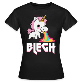 Blegh Heavy Metal Metalcore Licorne - T-shirt Femme - noir - Devant - AI Model Female 172 dark (172cm)