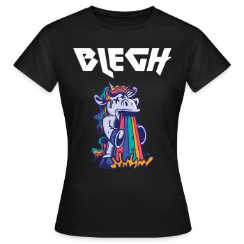 Blegh Heavy Metal Metalcore Licorne - T-shirt Femme - noir - Devant - AI Model Female 172 dark (172cm)