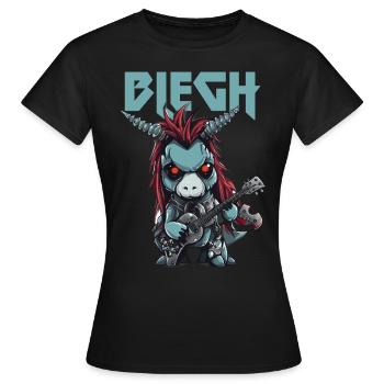 Blegh Heavy Metal Metalcore Licorne - T-shirt Femme - noir - Devant - AI Model Female 172 dark (172cm)