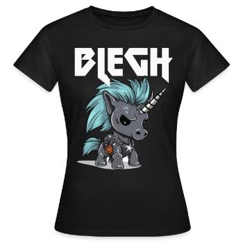 Licorne Heavy Metal Metalcore de Blegh - T-shirt Femme - noir - Devant - AI Model Female 172 dark (172cm)