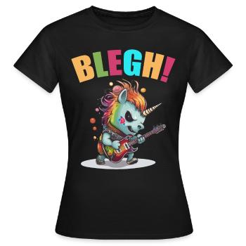 Licorne Heavy Metal Metalcore de Blegh - T-shirt Femme - noir - Devant - AI Model Female 172 dark (172cm)