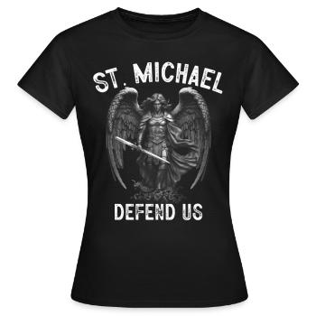 Archange Saint Michel Protégez-nous Défendez-nous - T-shirt Femme - noir - Devant - AI Model Female 172 dark (172cm)
