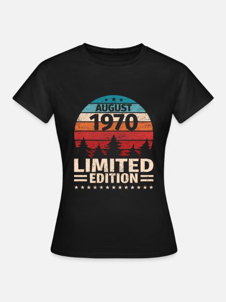 53. Geburtstag August Jahrgang 1970 Vintage - T-shirt dam - svart