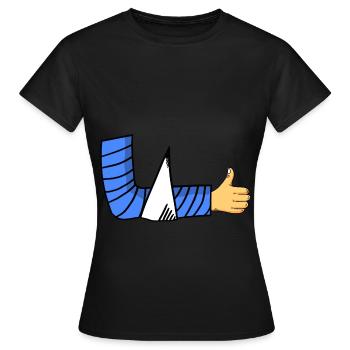 broken arm - Frauen T-Shirt - Schwarz - Vorne - AI Model Female 172 dark (172cm)