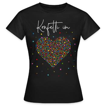 Konfetti im Herzen - Frauen T-Shirt - Schwarz - Vorne - AI Model Female 172 dark (172cm)