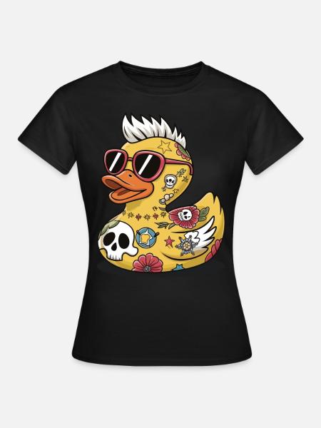 canard en caoutchouc canard punk métal lourd animal oiseau - T-shirt Femme - noir