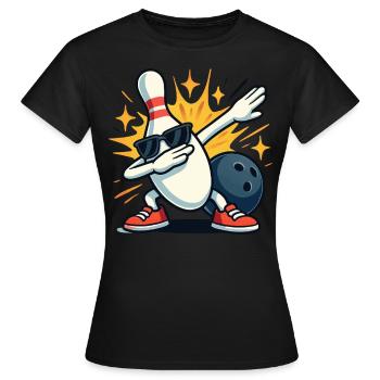 Bowling Pin Dabbing Dab Sonnenbrille Bowlingkugel - Frauen T-Shirt - Schwarz - Vorne - AI Model Female 172 dark (172cm)