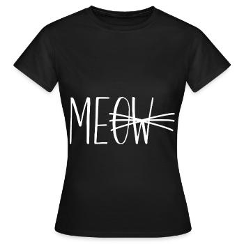 Chat miaou - T-shirt Femme - noir - Devant - AI Model Female 172 dark (172cm)