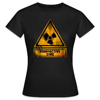 Panneau d’avertissement Radioactivité Tchernobyl Fukushima - T-shirt Femme - noir - Devant - AI Model Female 172 dark (172cm)
