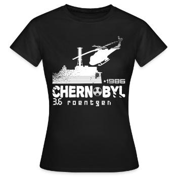 Tschernobyl TShirt 1986 3.6 Roentgen Soviet UdSSR - Frauen T-Shirt - Schwarz - Vorne - AI Model Female 172 dark (172cm)