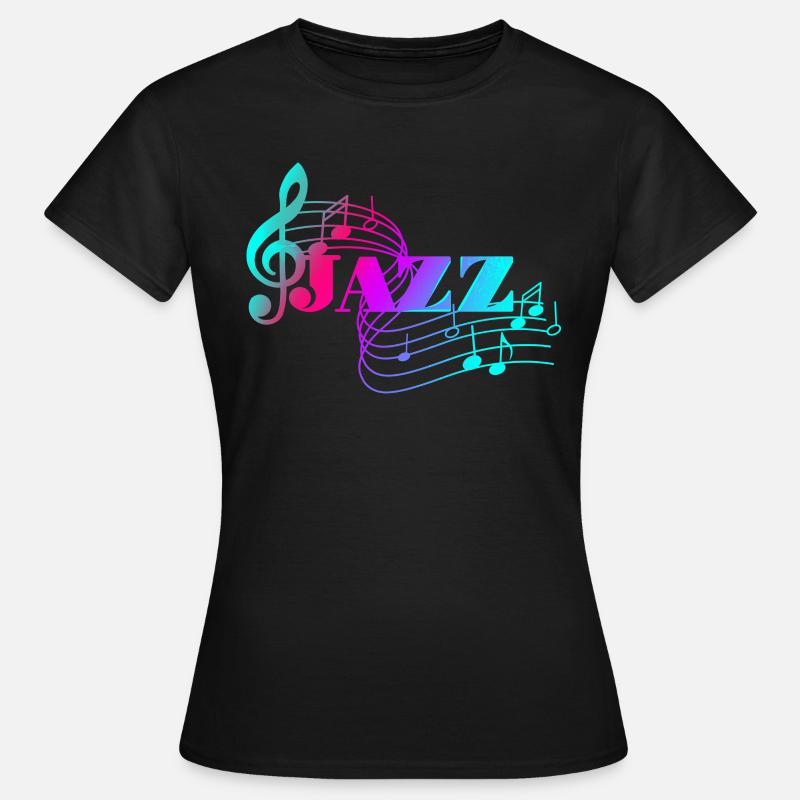 Colored Notes Jazz Music Lovers Jazz Notes - Women's T-Shirt - black