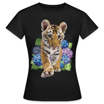 bengalischer Tiger - Frauen T-Shirt - Schwarz - Vorne - AI Model Female 172 dark (172cm)