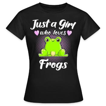Frosch Motiv Frösche Laubfrosch Mädchen - Frauen T-Shirt - Schwarz - Vorne - AI Model Female 172 dark (172cm)