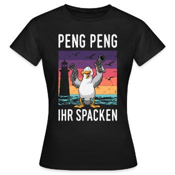 Moin Lübeck Moin Oldenburg Moin Hamburg Rostock - Frauen T-Shirt - Schwarz - Vorne - AI Model Female 172 dark (172cm)