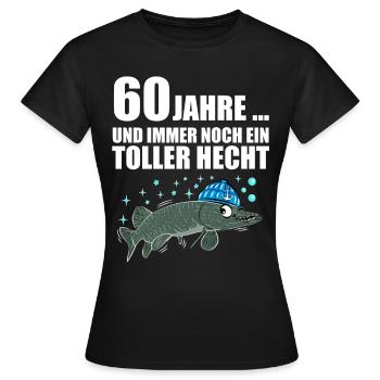 Anglergeschenk zum 60 Geburtstag 60 Ehrentag - Frauen T-Shirt - Schwarz - Vorne - AI Model Female 172 dark (172cm)