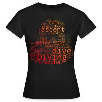 Scuba Diver Scuba Taucher Scuba Tauchen - Frauen T-Shirt - Schwarz - Vorne - AI Model Female 172 dark (172cm)