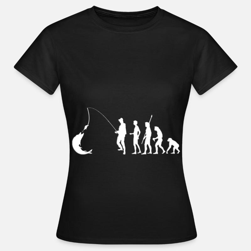 Fishing Evolution from monkey to angler - Women's T-Shirt - black