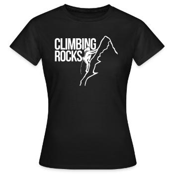Rock Climb Rock Climbing Rock Climbing Partner - Women's T-Shirt - black - Front - AI Model Female 172 dark (172cm)