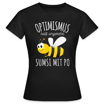 Optimismus Sumsi mit Po Imker Bienen Hummel Honig - Frauen T-Shirt - Schwarz - Vorne - AI Model Female 172 dark (172cm)