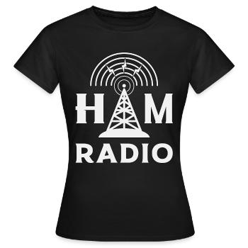 Radio HAM Operator Amateurfunk Antenne Geschenk - Frauen T-Shirt - Schwarz - Vorne - AI Model Female 172 dark (172cm)