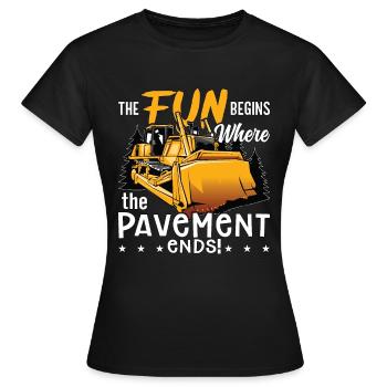 Excavatrice Bulldozer Bulldozer Bulldozer Travailleur de la construction Cadeau - T-shirt Femme - noir - Devant - AI Model Female 172 dark (172cm)