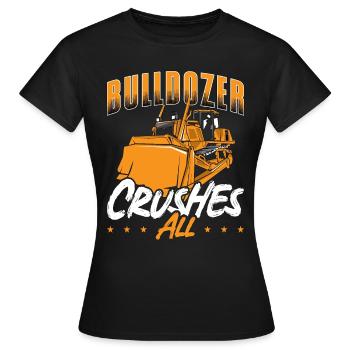 Ouvrier de la construction Excavatrice Bulldozer Bulldozer Bulldozer Bulldozer Cadeau - T-shirt Femme - noir - Devant - AI Model Female 172 dark (172cm)