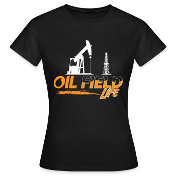 Travailleurs des champs pétrolifères Vie des champs pétrolifères Rougneck - T-shirt Femme - noir - Devant - AI Model Female 172 dark (172cm)