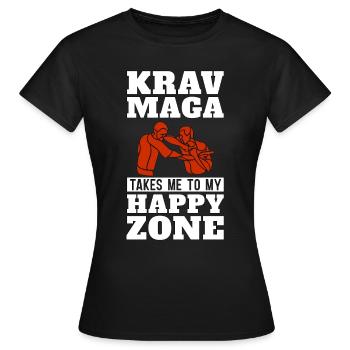 Krav Maga m’emmène dans un chasseur de défense de combat rapproché - T-shirt Femme - noir - Devant - AI Model Female 172 dark (172cm)