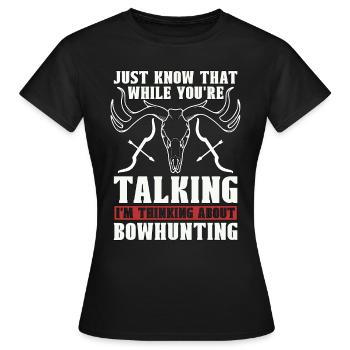 Bowhunting Just Know That Shooting Sport Bowhunter - Frauen T-Shirt - Schwarz - Vorne - AI Model Female 172 dark (172cm)