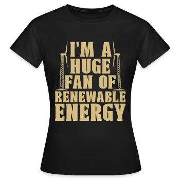 Technologie des éoliennes Je suis un grand fan de Windmill Lover - T-shirt Femme - noir - Devant - AI Model Female 172 dark (172cm)