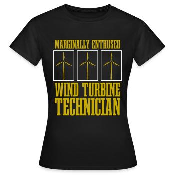 Wind Turbine Tech Marginally Enthused Green Energy - Frauen T-Shirt - Schwarz - Vorne - AI Model Female 172 dark (172cm)
