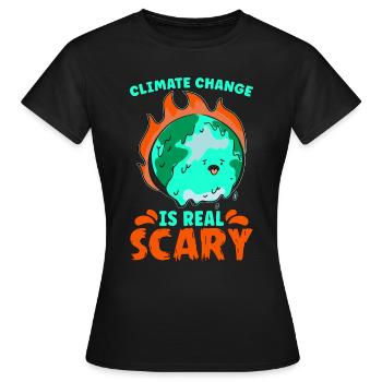 Climate Change Is Real Awareness Climate Activist - Frauen T-Shirt - Schwarz - Vorne - AI Model Female 172 dark (172cm)