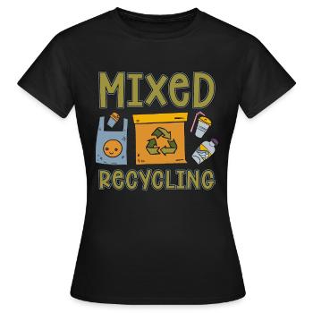 Recycling Mixed Recycling Reuse Go Green Recycler - Women's T-Shirt - black - Front - AI Model Female 172 dark (172cm)