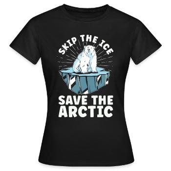 Global Warming Skip The Ice Environment Awareness - Frauen T-Shirt - Schwarz - Vorne - AI Model Female 172 dark (172cm)