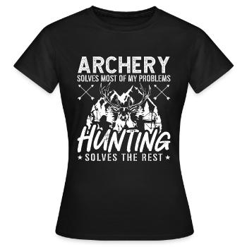 Bowhunting Archery Solves Most Of Target Bowhunter - Frauen T-Shirt - Schwarz - Vorne - AI Model Female 172 dark (172cm)