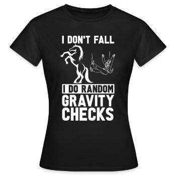 Saut d’obstacles Je ne tombe pas Je fais des chevaux Saut d’obstacles - T-shirt Femme - noir - Devant - AI Model Female 172 dark (172cm)